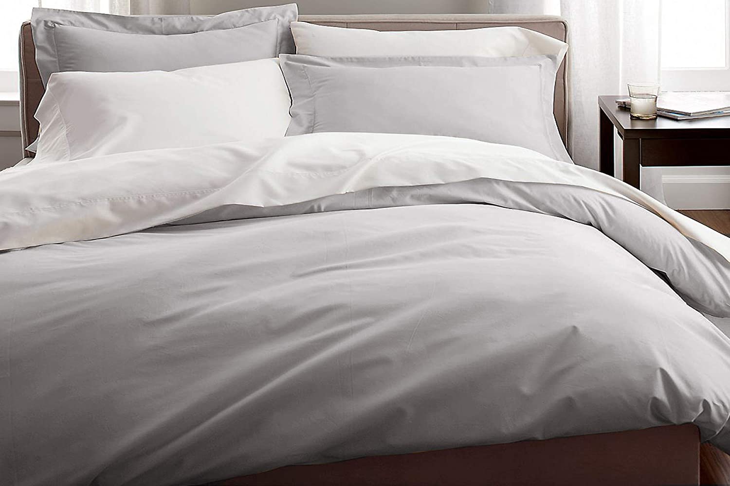 Price:$74.24 Ridge Home Fashions 1000 Thread Count CVC Full-Queen in Grey Color Duvet Cover Set : Home & Kitchen