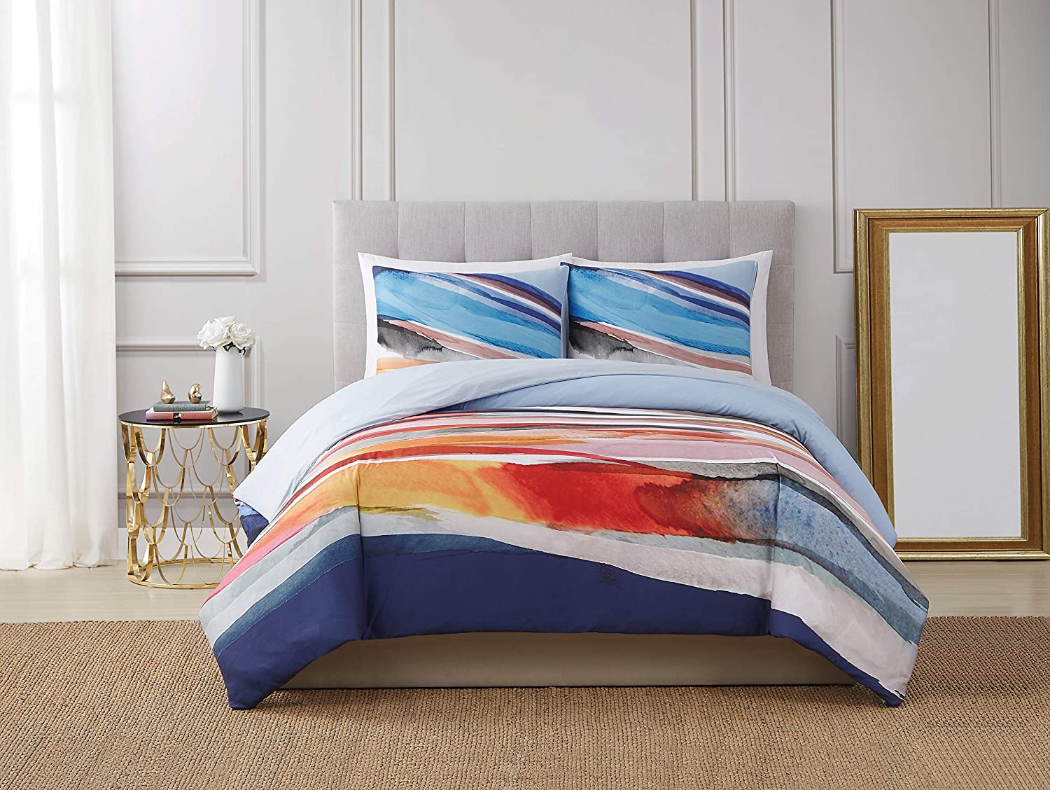 Price:$99.99 Camuto Allaire 3 Piece King Duvet Cover Set (DCS3432KG-1800) : Home & Kitchen