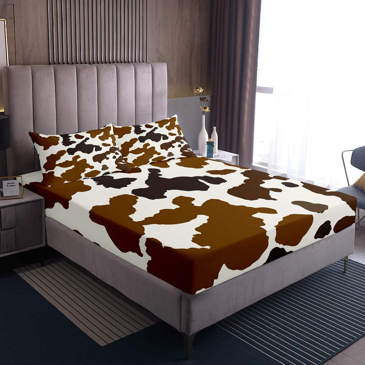 Price:$49.00 Fairy Brown Cow Surface Print Deep Pocket Duvet Sheet Queen Dyeing Theme Teens Youngs Bed Sheet Warmly Microfiber 3 PCS Bed Sheet Sets(1 Fitted Sheet 2 Pillow Cases)… : Home & Kitchen