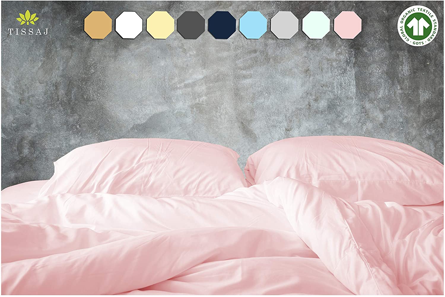 Price:$89.99 Duvet Covers - Duvet Cover Full & Size - Rose - 100% Organic Cotton - GOTS Certified - 500 Thread Count Sateen Weave - for Duvet Insert, Down / Alternative Comforter, Weighted Blanket : Home & Kitchen