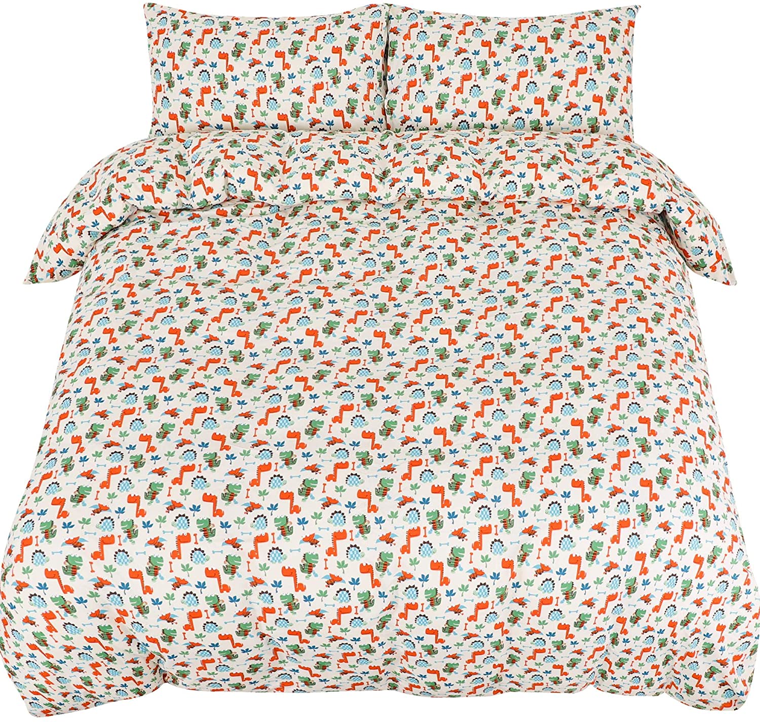 Price:$20.99 Kids Duvet Cover Set 3 Piece Bedding Set Soft Fade & Wrink Small Dinosaur Print with 2 Pillowcases Full : Home & Kitchen