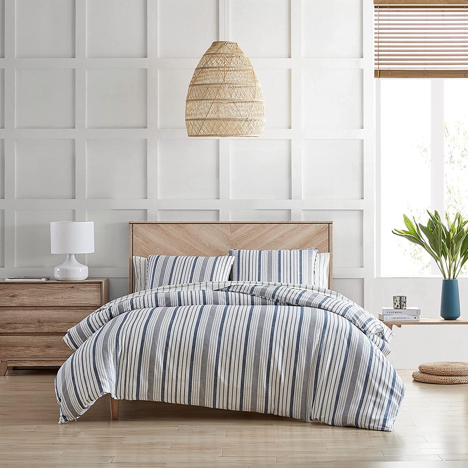 Price:$75.98 Cottage Conrad Duvet Cover Set, Queen, Medium Grey : Home & Kitchen