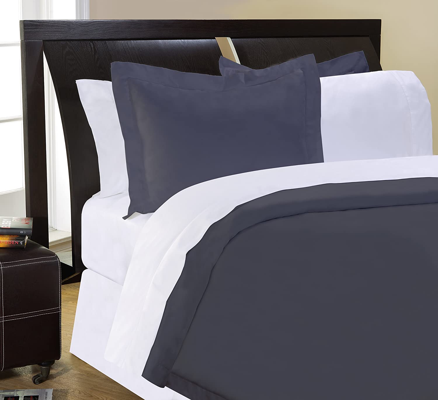 Price:$55.23 400 Thread Count Pima Cotton Duvet Set, Queen, Grey : Home & Kitchen