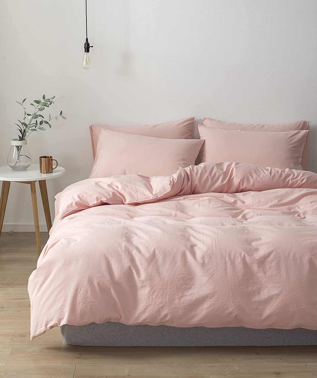 Price:$15.99 Pink Queen Duvet Cover,100% Washed Microfiber Bedding Duvet Cover Set,Solid Color-Soft and Breathable Comforter Cover with Zipper Closure & Corner Ties (Queen)(No Comforter/Stuff) : Home & Kitchen