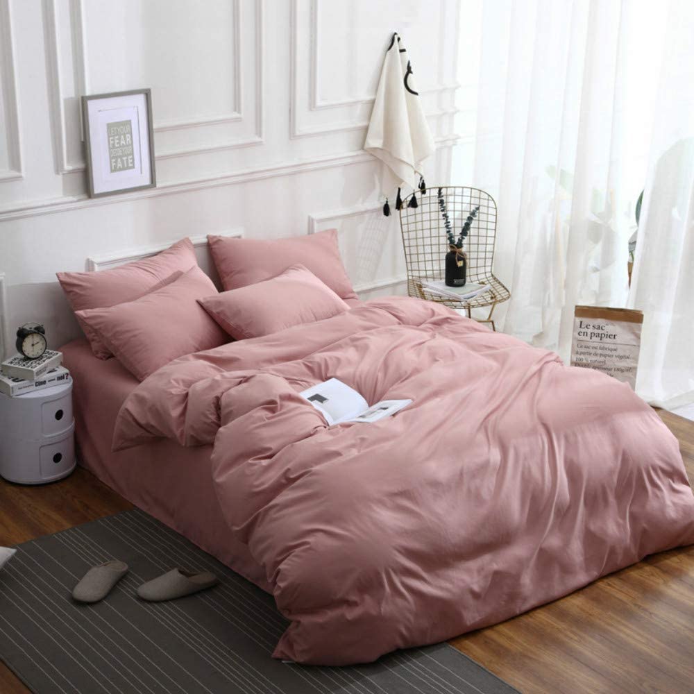 Price:$25.68 Dress Shop Duvet Cover,100% Washed Microfiber 3pcs Bedding Set,Solid Color-Soft and Breathable with Zipper Closure(Dusty Pink Queen) : Home & Kitchen