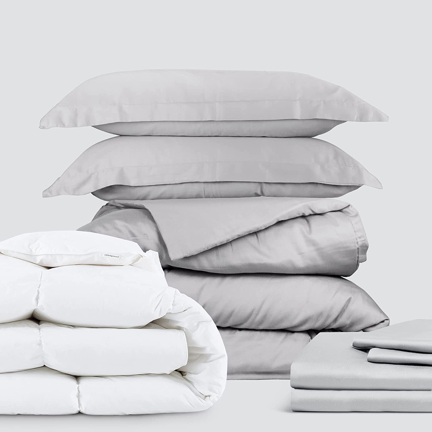 Price:$39.99 All Cotton Collection Bedding Bundle - 3 Piece Duvet Set (Queen, Light Gray) & 4 Piece Sheet Set (Queen, Light Gray) & Goose Down Comforter (Queen) : Home & Kitchen