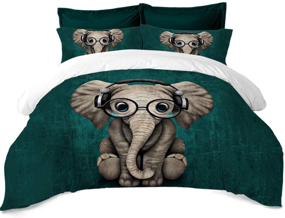 Price:$52.99 Quilt Cover Full Size,Animal Printed Duvet Cover Full Size,Graffiti Art Elephant Set of 3 Pieces Bedding Set,for Home Christmas Decor of Kids Bedroom : Home & Kitchen
