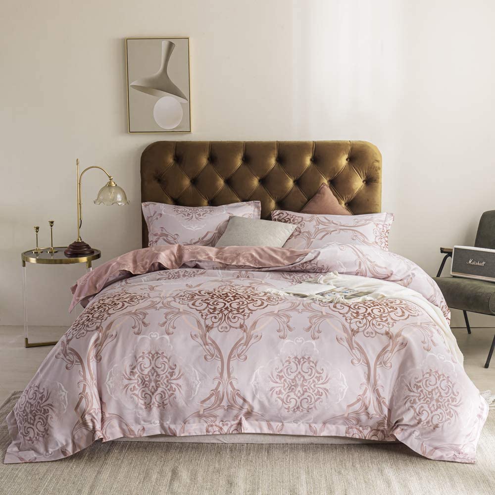 Price:$19.99 100% Polyester Duvet Cover Set King Size,Zipper Closure Lightweight Reversible Floral Microfiber Bedding with 1 Comforter Cover and 2 Pillowshams(Pink : Home & Kitchen