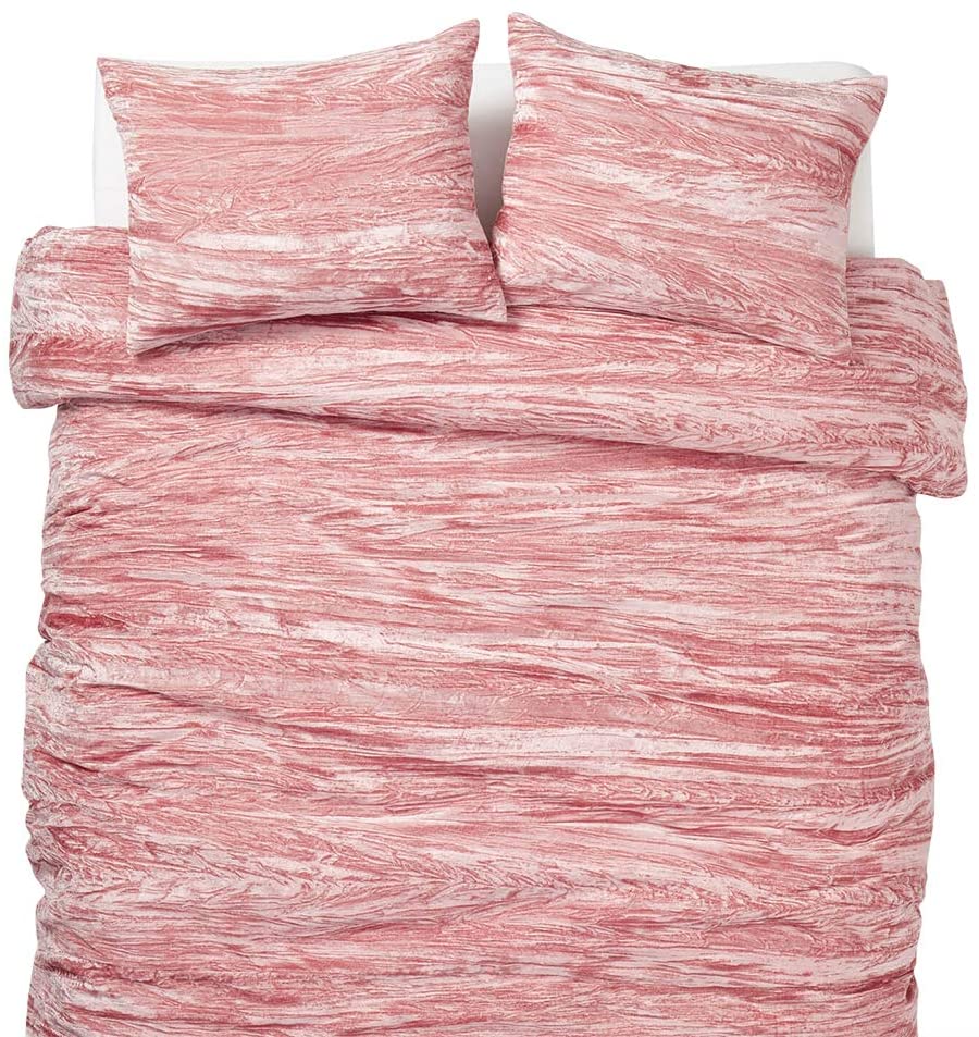 Price:$39.99 Dusty Rose Velvet Duvet and Sham Set (Twin/Twin XL) : Home & Kitchen
