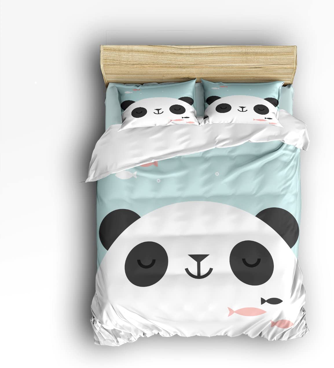 Price:$67.39 Home Cute Panda Headshot for Kids Bedding Duvet Cover Set,4-Piece Suit Full Size,100% Cotton Bed Sheets Set,Soft,Comfortable,Breathable… : Home & Kitchen