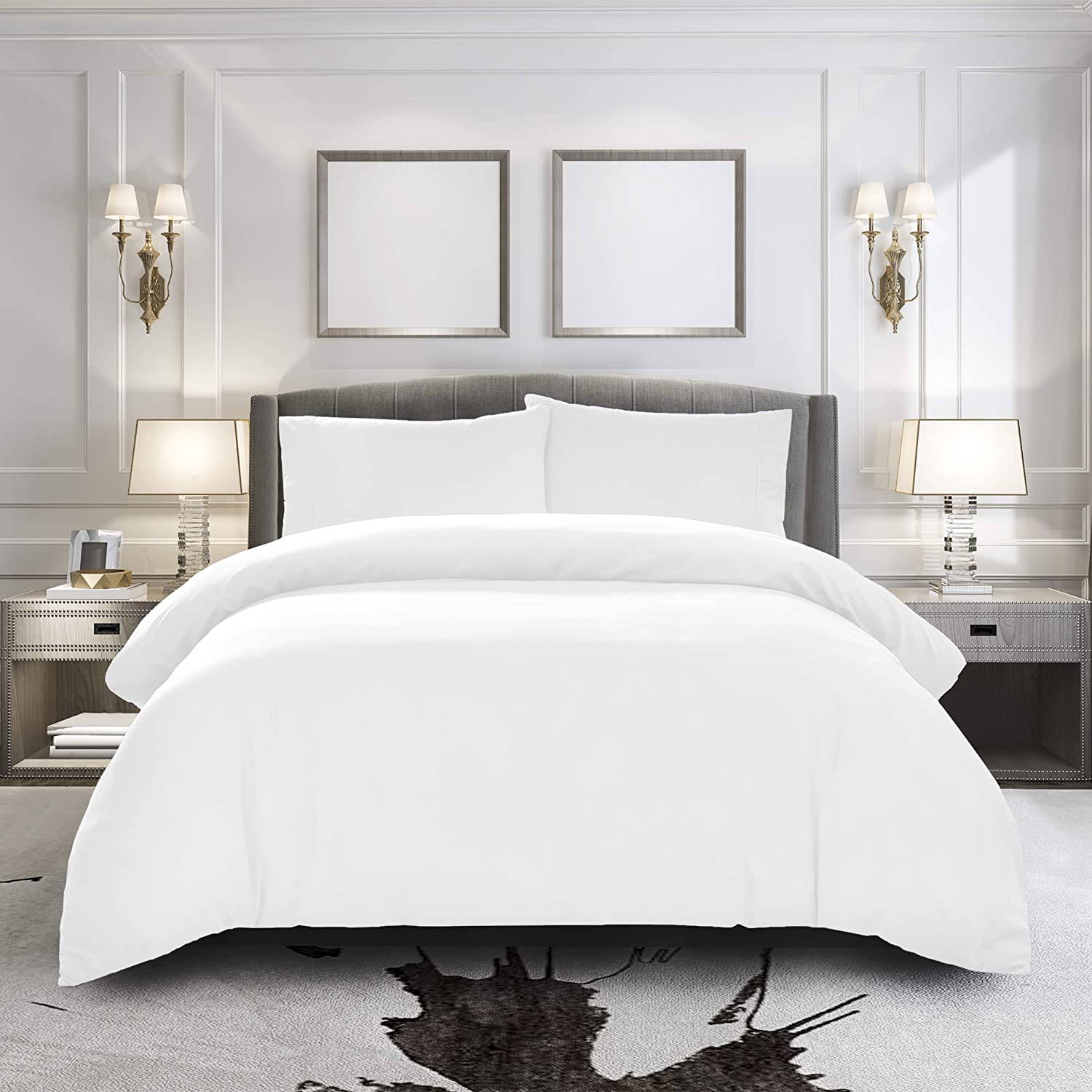 Price:$20.99 Cover King [3-Piece, White] - 1 Comforter Protector with Zipper Flap and 2 Pillowcases - Hotel Luxury 1800 Brushed Microfiber - Ultra Soft, Cool and Breathable Comforter Cover : Home & Kitchen