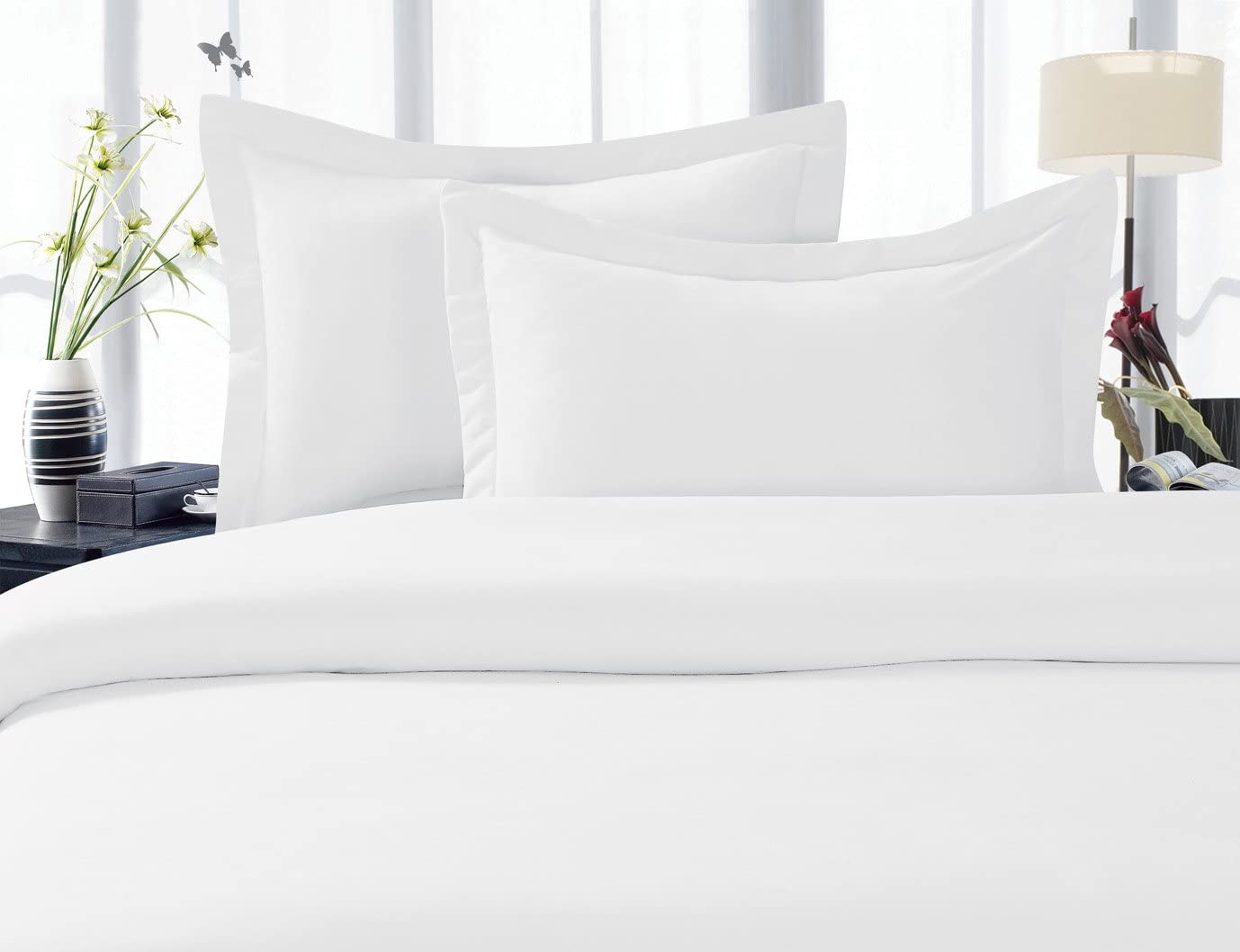Price:$22.99 Linen Best, Softest, Coziest Duvet Cover Ever! 1500 Thread Count Egyptian Quality Luxury Super Soft Wrinkle Free 3-Piece Duvet Cover Set , King/Cali King, White : Home & Kitchen