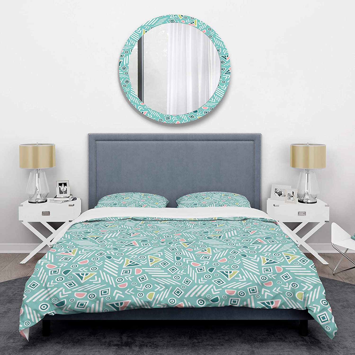 Price:$120.04 'Pastel Tribal Retro Pattern' Mid-Century Modern Duvet Cover Set : Home & Kitchen