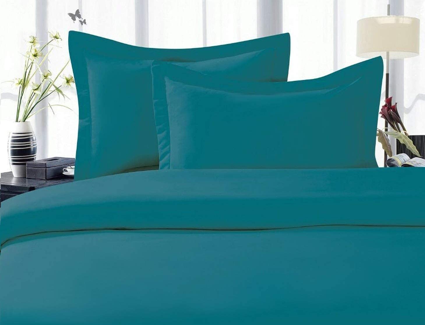 Price:$30.44 Linen Best, Softest, Coziest Duvet Cover Ever! 1500 Thread Count Egyptian Quality Luxury Super Soft Wrinkle Free 3-Piece Duvet Cover Set , Full/Queen, Turqouise : Home & Kitchen