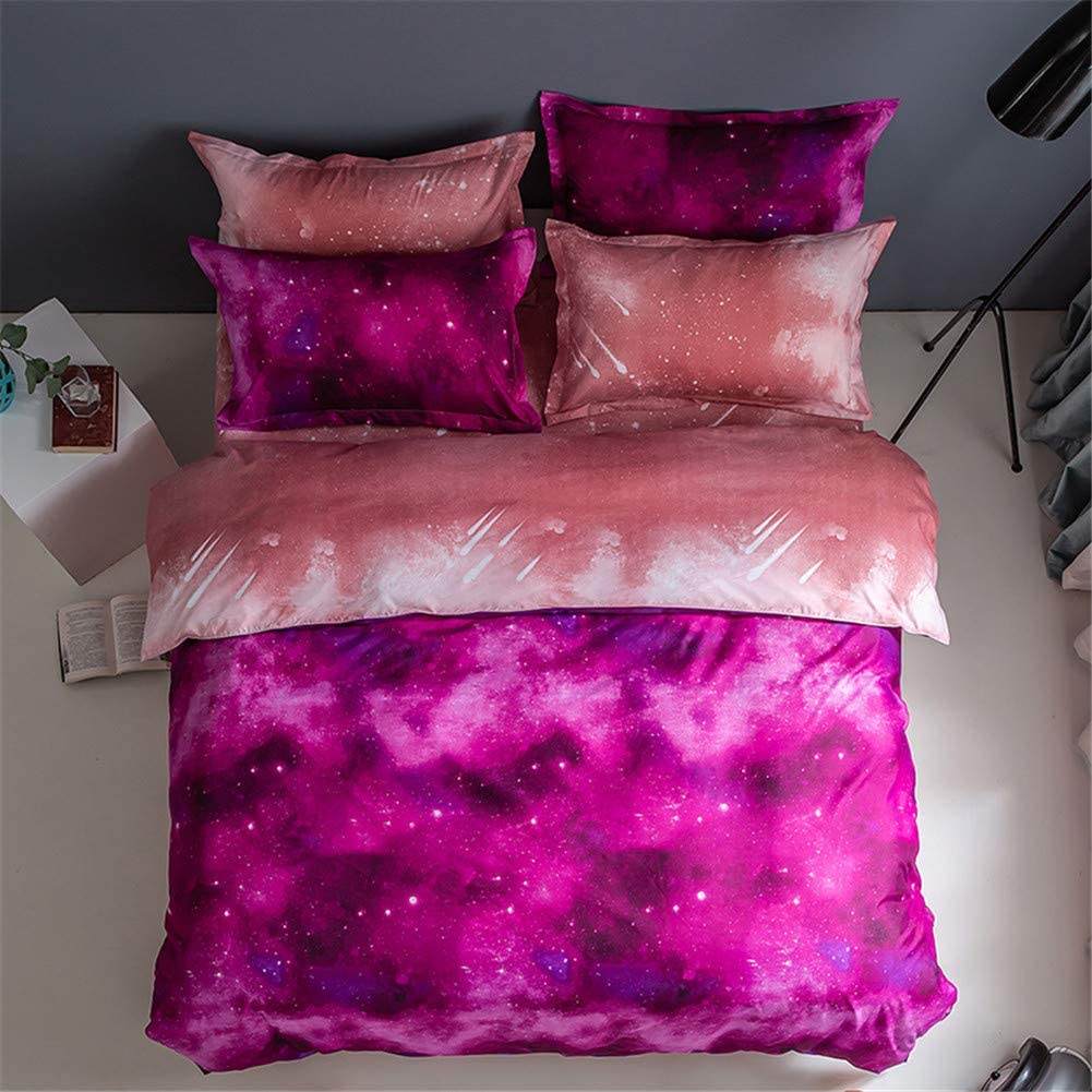 Price:$33.99 Duvet Cover Bedding Set 3D Red Galaxy Outer Space Planet Pattern Luxury Soft Bedding Set Comforter Cover and Pillowcases (Twin) : Home & Kitchen