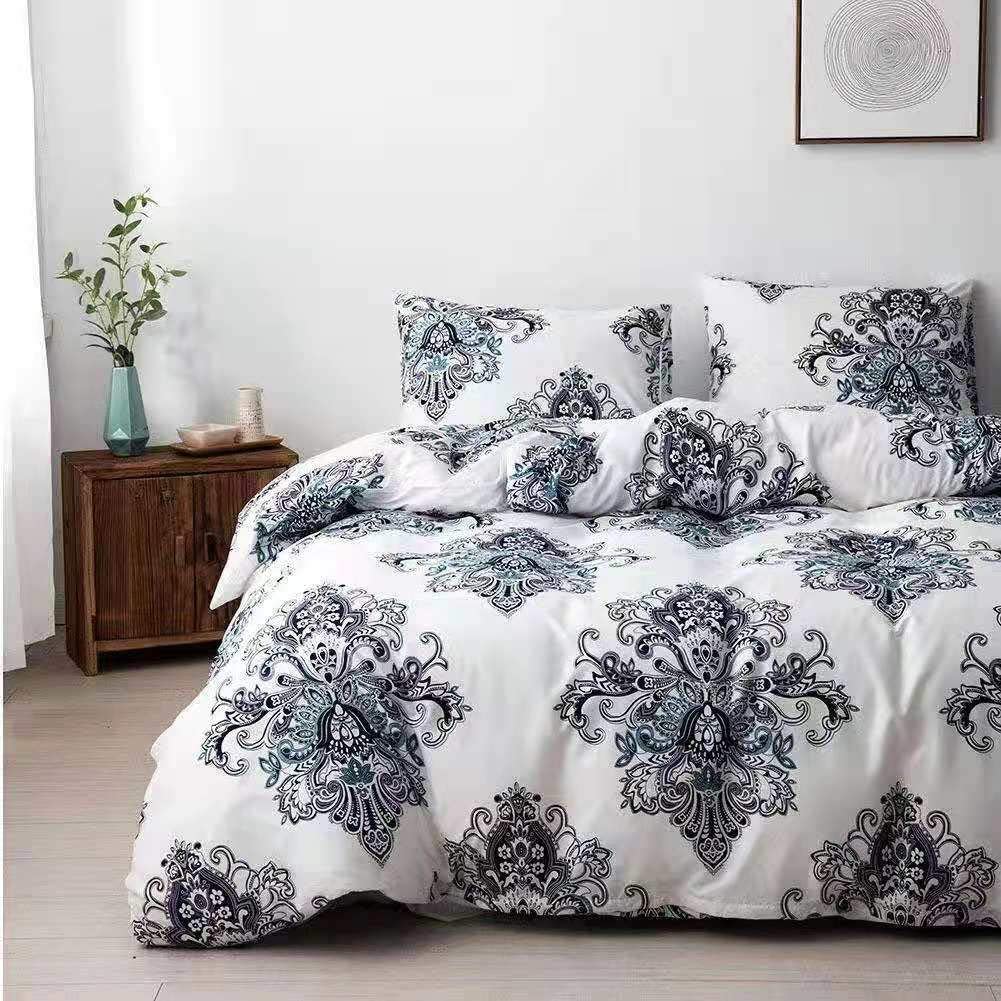 Price:$20.99 Pattern Duvet Cover Set with Zipper Closure, Soft Microfiber (Queen Size 1 Duvet Cover 2 Pillow Cases) : Home & Kitchen
