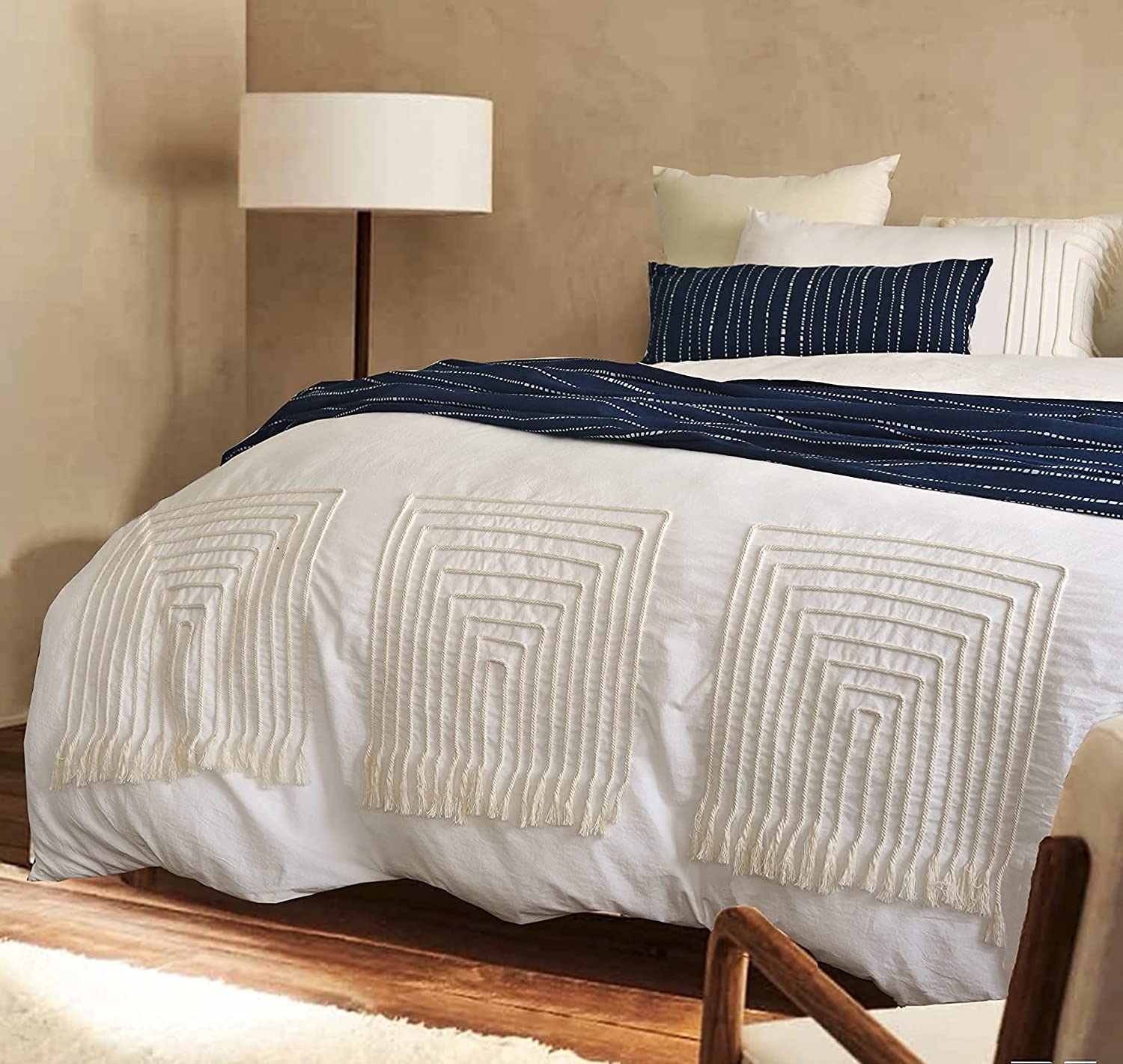 Price:$59.90 Duvet Cover Sets Queen Modern Macrame Bedding Sets Cotton Comforter Sets Bedroom Décor : Home & Kitchen