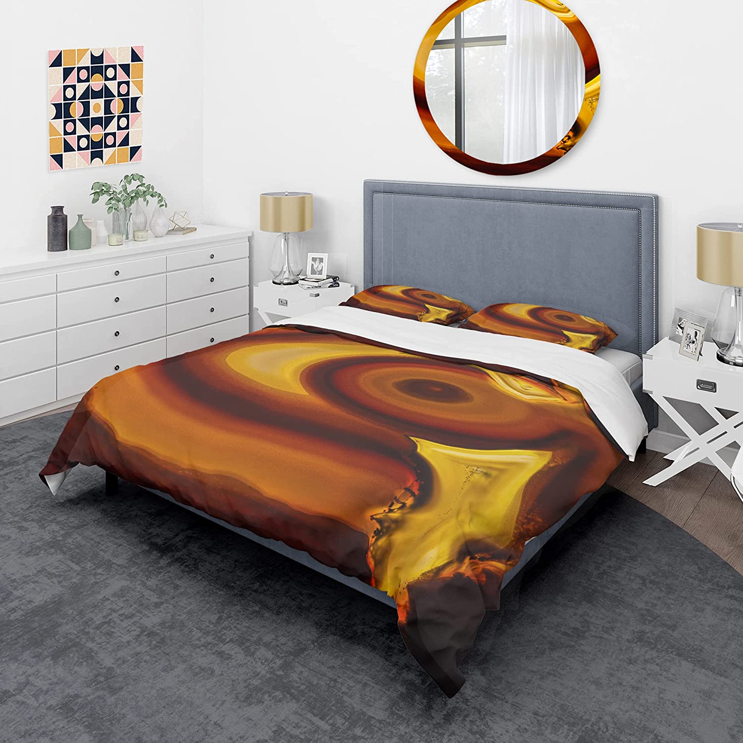 Price:$120.09 'Agate Geode Slice Macro' Abstract Duvet Cover Set : Home & Kitchen