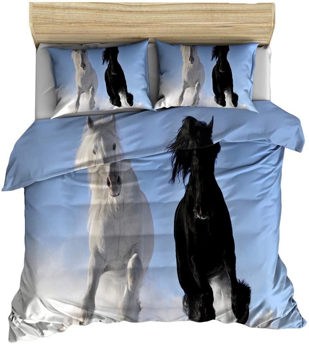 Price:$9.90 Horse Comforter Cover Animal Theme Quilt Cover King Size Wild Horse Duvet Cover Farmhouse Decor Bedding Set for Adult Teens Kids Farmhouse Quilt Cover Soft Lightweight Bedspread Cover : Home & Kitchen