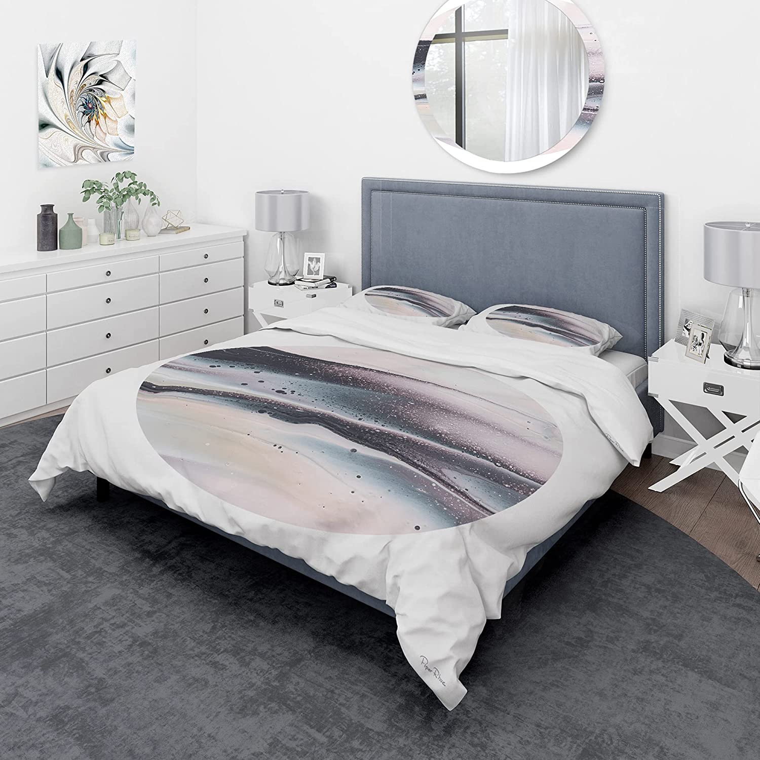 Price:$109.78 'Circle Marble I' Geometric Duvet Cover Set : Home & Kitchen