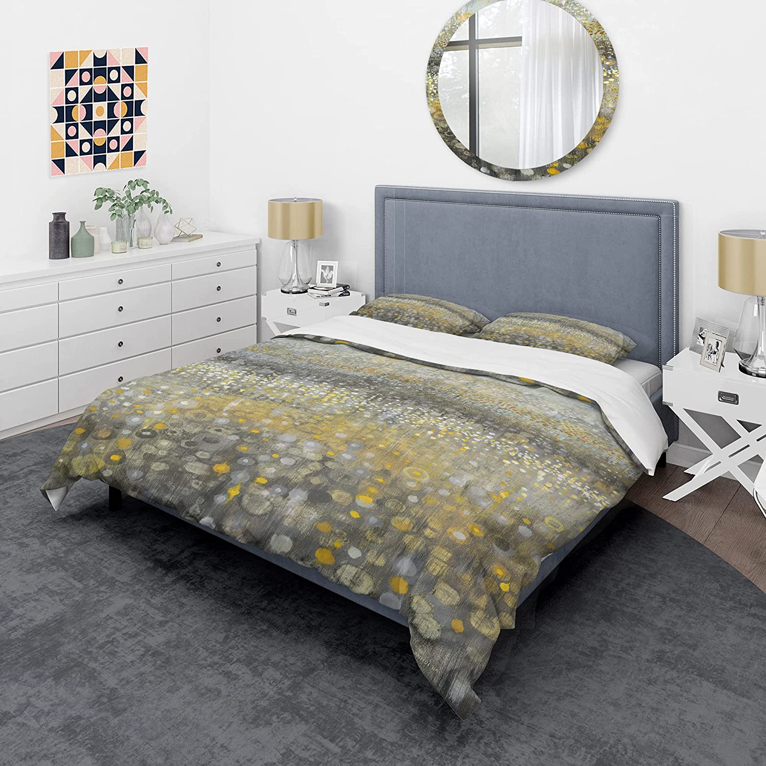 Price:$120.04 'Galm Abstract III' Glam Duvet Cover Set : Home & Kitchen