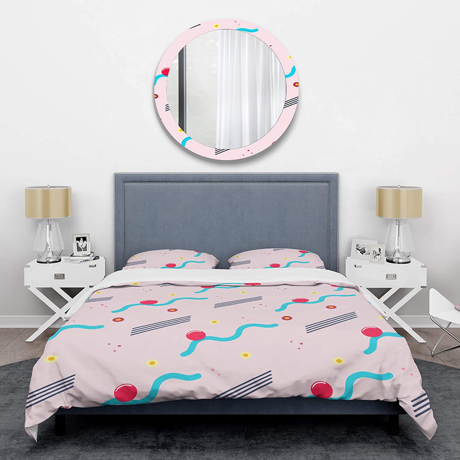 Price:$85.79 Geometrical Abstract Pattern III' Mid-Century Modern Duvet Cover Set : Home & Kitchen