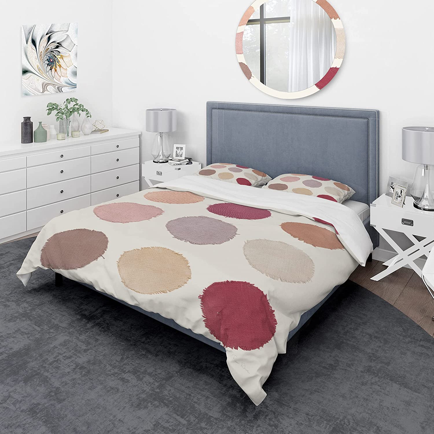 Price:$85.76 'Unique Beige Circle Designs' Geometric Duvet Cover Set : Home & Kitchen