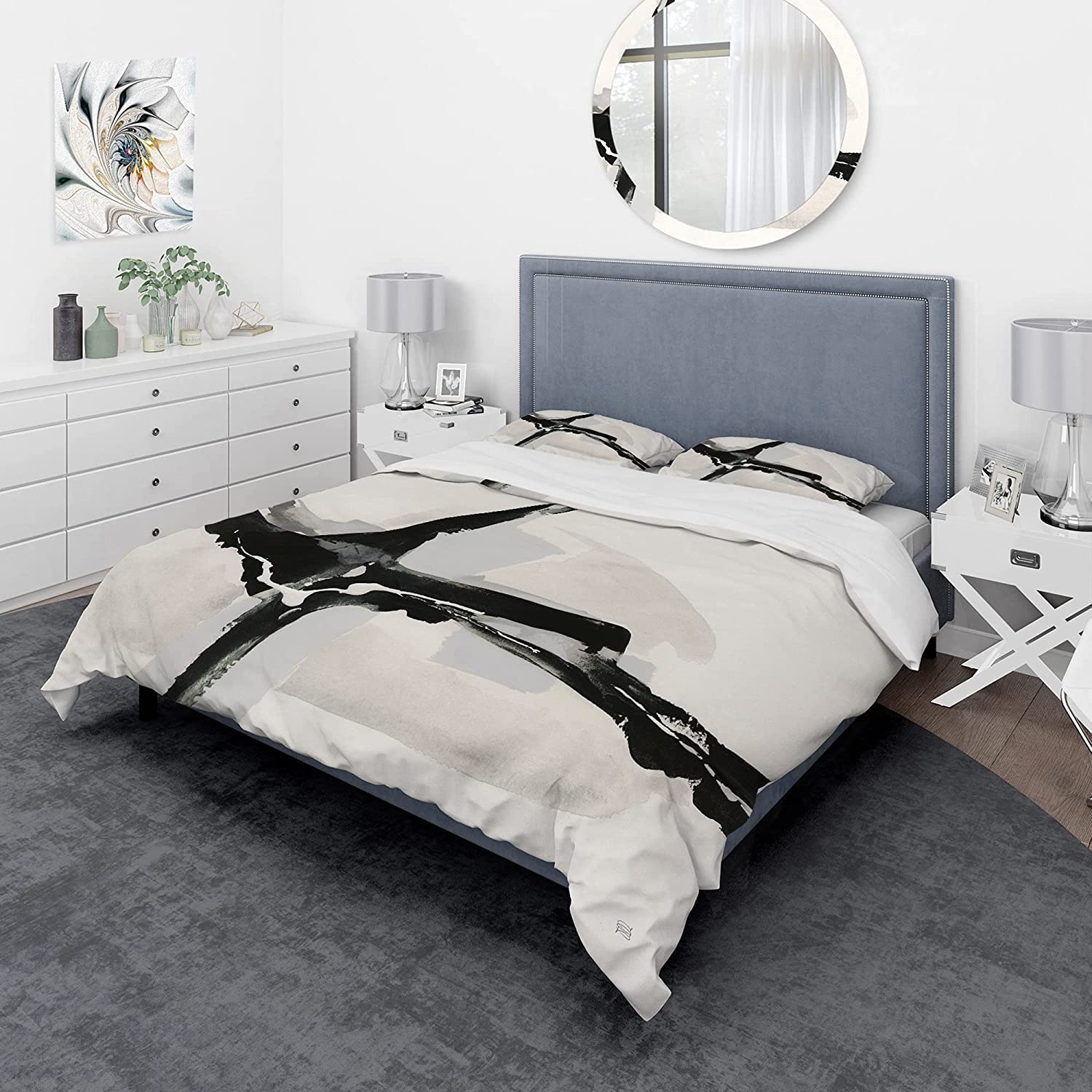 Price:$120.04 'Abstract Neutral I' Geometric Duvet Cover Set : Home & Kitchen
