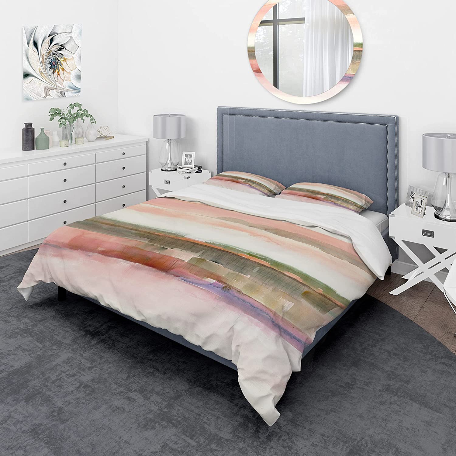 Price:$109.78 'Influence of Line and Color' Geometric Duvet Cover Set : Home & Kitchen