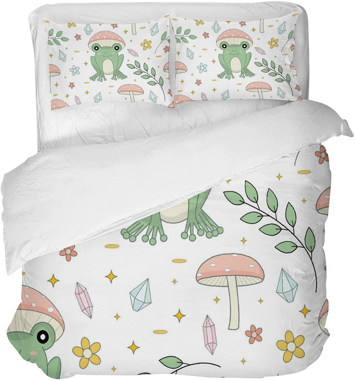 Price:$35.99 Comforters Sets Frog Luxurious and Comfortable Microfiber Quilt Sets Include 2pcs Pillow Cases and 1pc Duvet Cover Full : Home & Kitchen