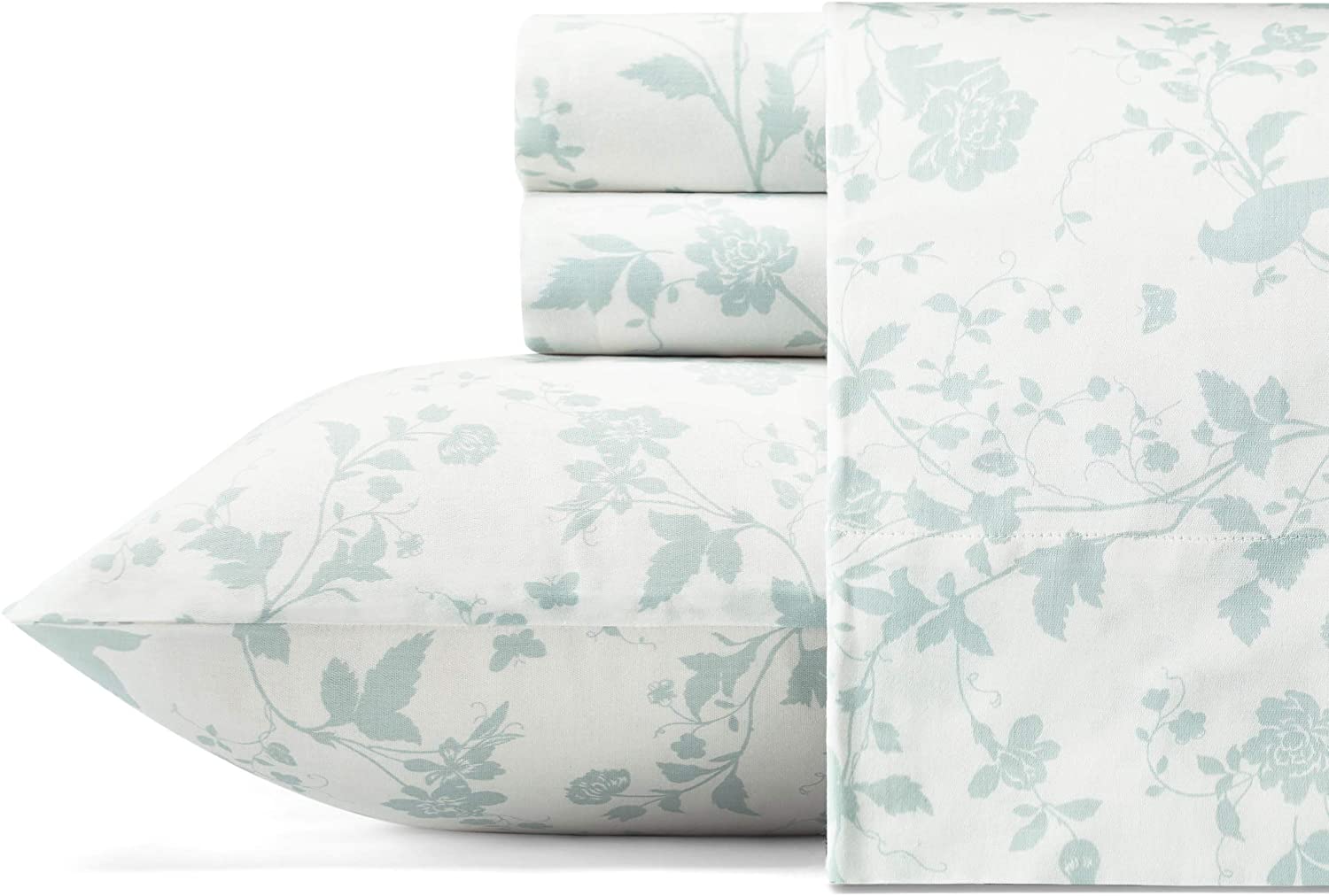 Price:$49.99 Ashley Home - Sateen Collection - Sheet Set - 100% Cotton, Silky Smooth & Luminous Sheen, Wrinkle-Resistant Bedding, Queen, Garden Palace : Home & Kitchen
