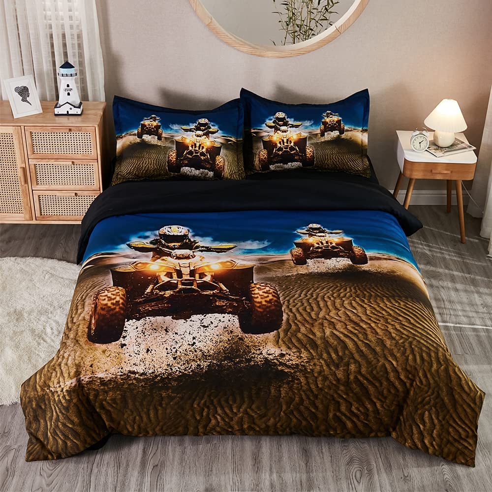 Price:$69.99 Boys Duvet Cover Sets EsyDream 4PC Dirt Bike Motocross Racing Men’s Bedding Sets (1pc Duvet Cover 1PC Bed Sheet 2pc Pillowcase) Dirt Bike Racing Soft Microfiber Bed Quilt Cover : Home & Kitchen