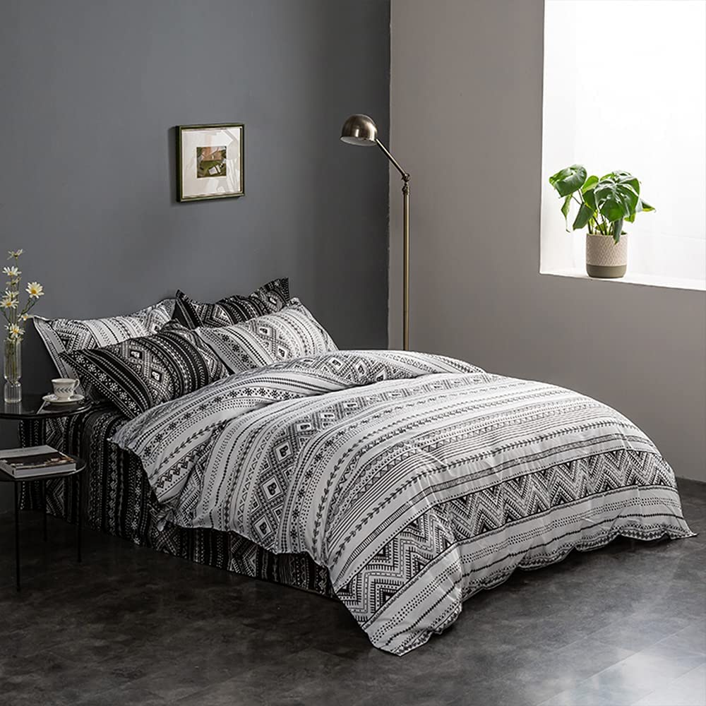 Price:$31.89 Bedding Duvet Cover 68" x 90" Twin Size, 3-Piece Set, Protects and Covers Your Comforter/Duvet Insert, Lightweight-Supersoft-Breathable-Machine Washable (Morocco-White, Twin) : Home & Kitchen