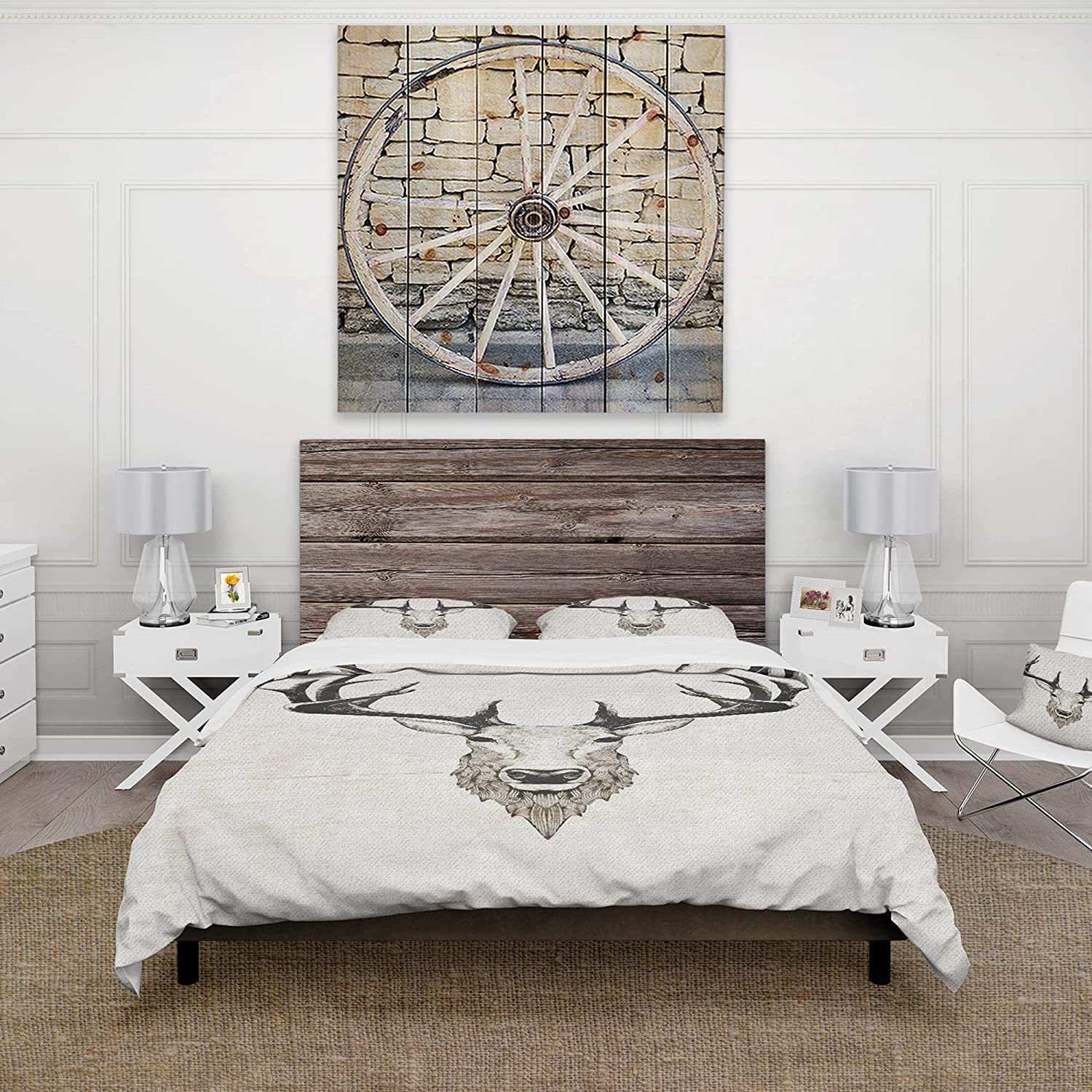Price:$120.04 'Deer Wild and Beautiful VII' Farmhouse Duvet Cover Set : Home & Kitchen