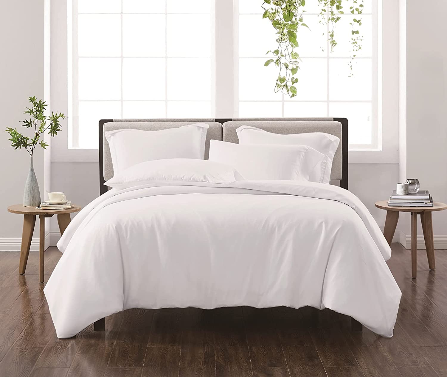 Price:$59.99 - Solid 3 Piece Duvet and Sham Set Heritage Collection, Easy Care Microfiber - Full/Queen - White,DCS3941WTFQ-00 : Home & Kitchen