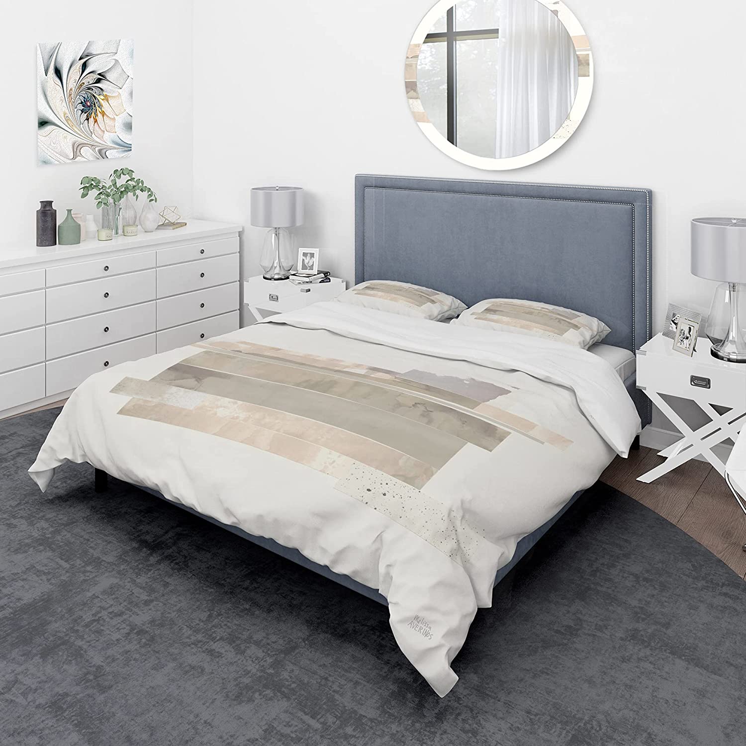 Price:$120.04 'Geometric Neutral Form II' Geometric Duvet Cover Set : Home & Kitchen