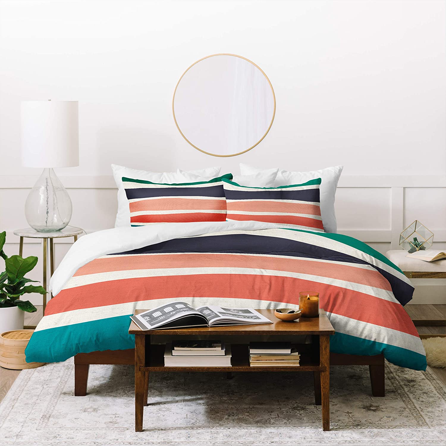 Price:$173.99 Designs Zoe Wodarz Paper Stripe Duvet Set with Two Pillow Shams, Queen/Full, Multi : Home & Kitchen
