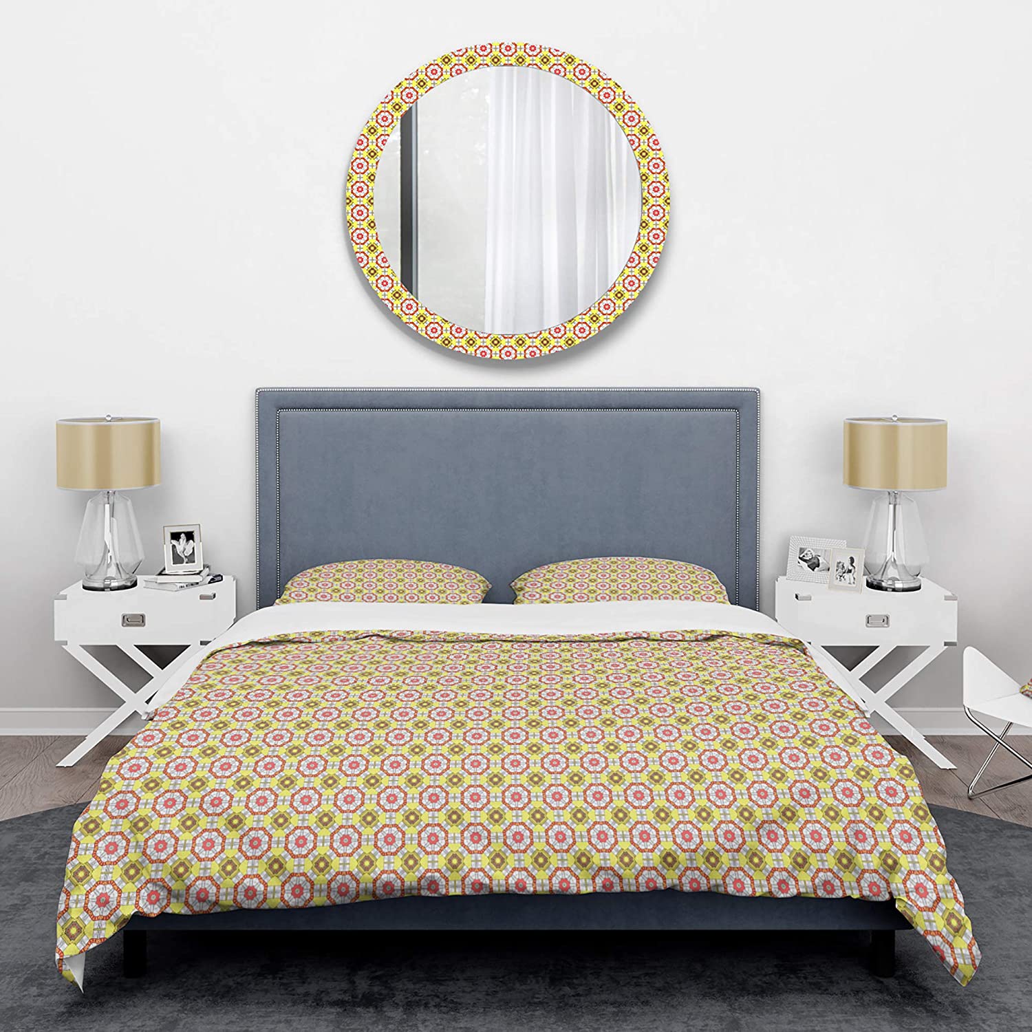 Price:$120.04 'Retro Ethnic Abstract Kaleidoscope Design' Mid-Century Modern Duvet Cover Set : Home & Kitchen