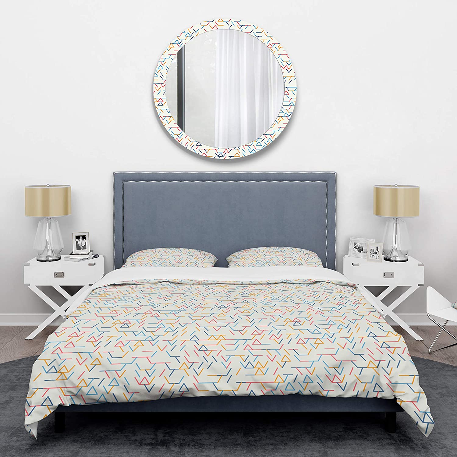 Price:$109.78 'Abstract Geometric Background. Pattern.' Mid-Century Modern Duvet Cover Set : Home & Kitchen