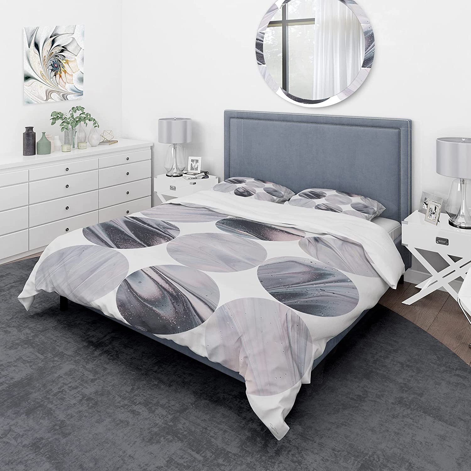 Price:$109.78 'Circle Marble IV' Geometric Duvet Cover Set : Home & Kitchen