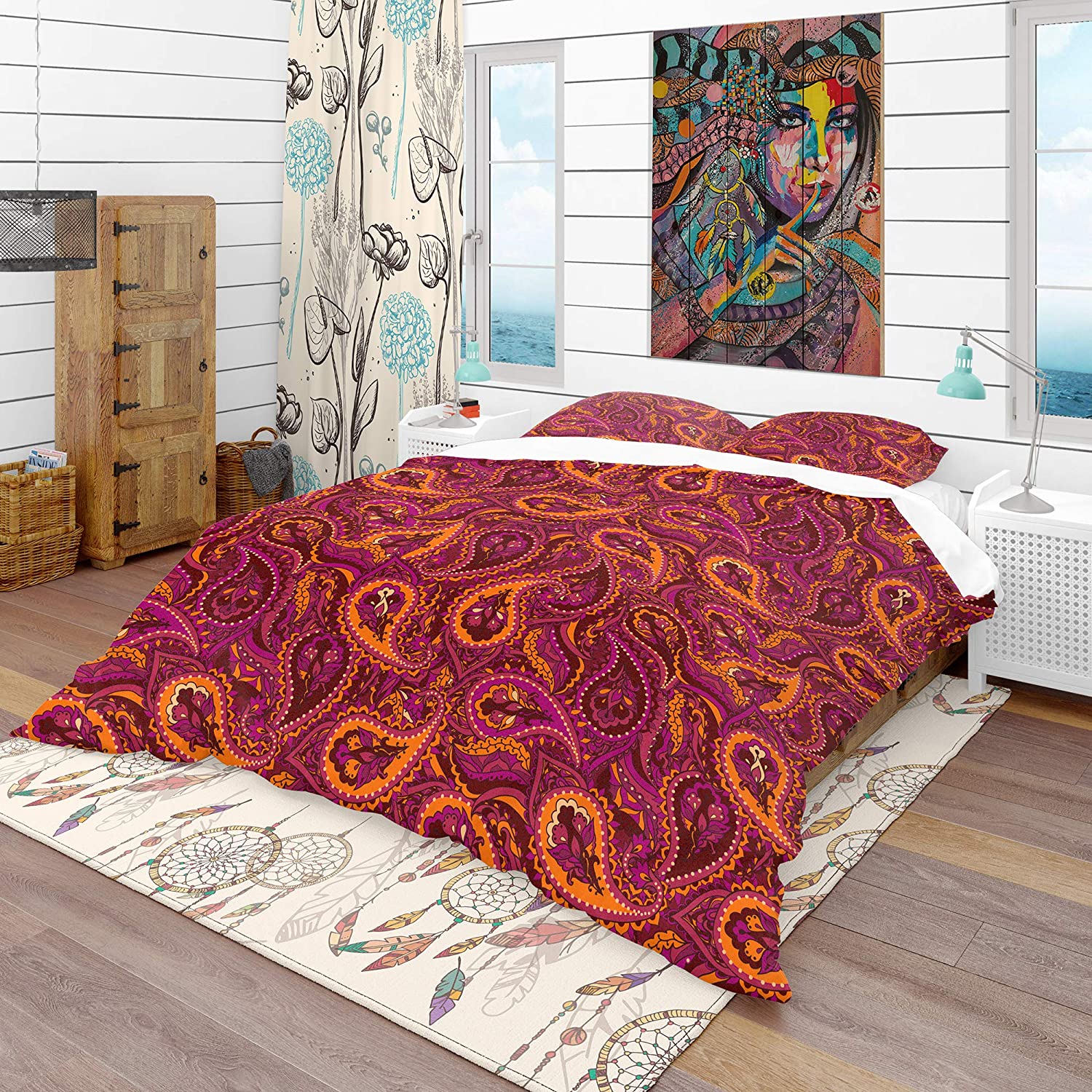 Price:$120.04 'Paisley Indian Pattern' Vintage Duvet Cover Set : Home & Kitchen
