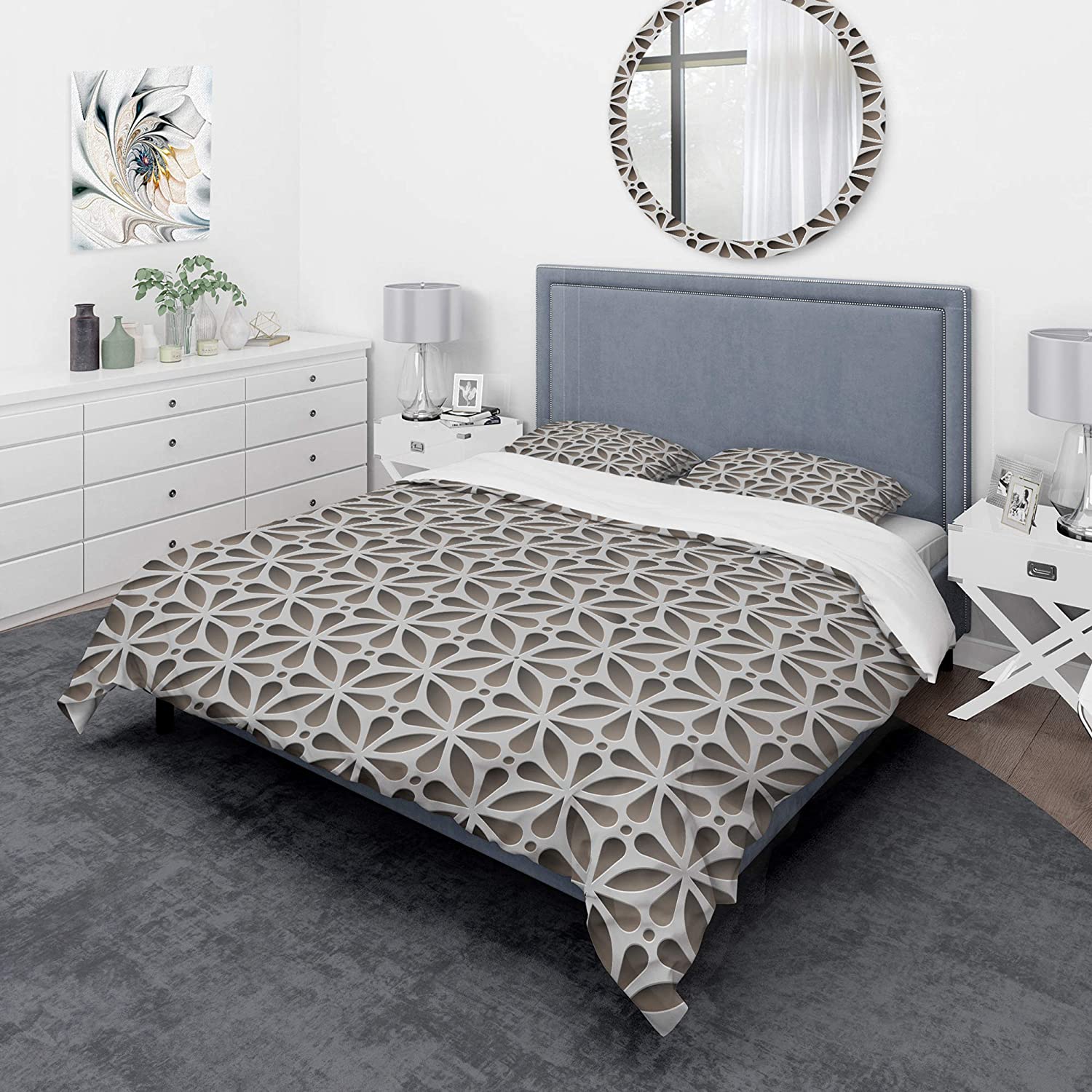 Price:$120.04 'Grey Abstract Pattern' Scandinavian Duvet Cover Set : Home & Kitchen