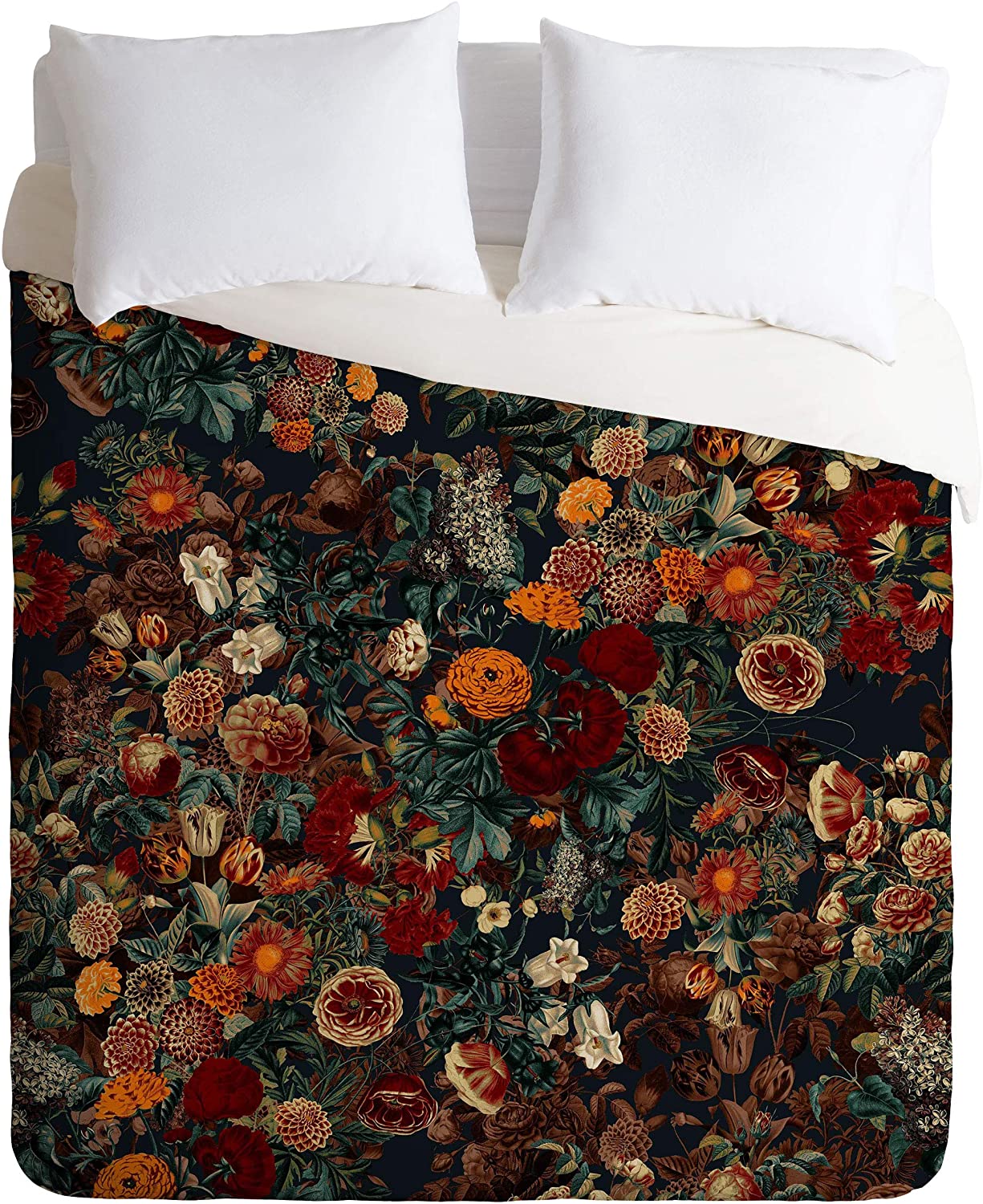 Price:$142.61 Burcu Korkmazyurek Exotic Garden - Night XXI Full/Queen Duvet Cover and 2 Pillow Shams Set, 88" x 88", Pillowcases: 30" x 20”, Multi : Home & Kitchen