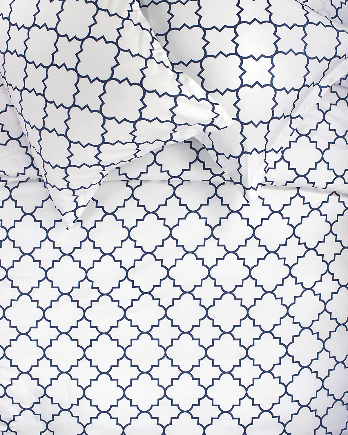 Price:$72.35 Home 400 Thread Count 100% Cotton Lattice Duvet Set, Twin, Navy, 3 Piece : Home & Kitchen