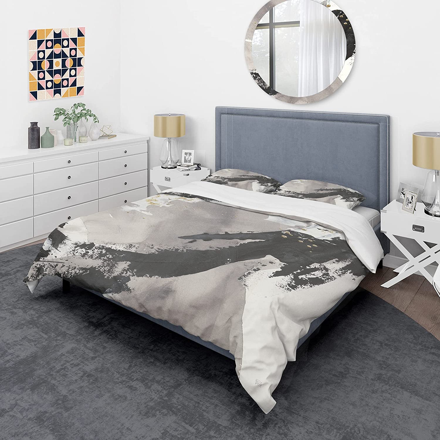 Price:$109.78 'Glam Painted Arcs III' Glam Duvet Cover Set : Home & Kitchen