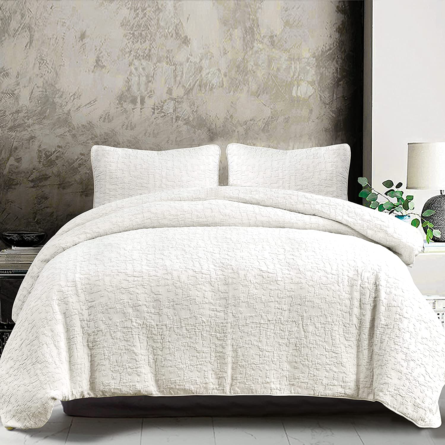 Price:$280.00 Accents 3 PC Porto Matelasse Duvet Set, King Vintage White : Home & Kitchen
