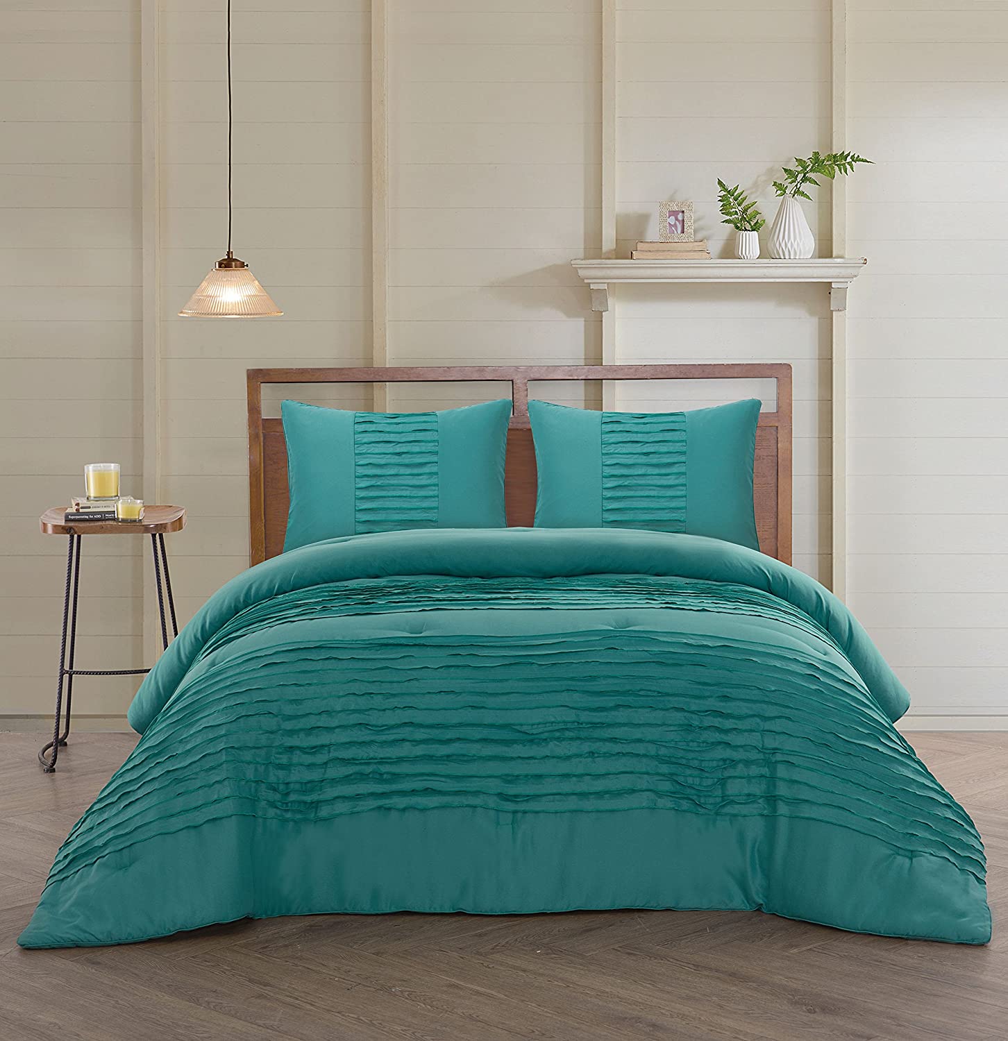 Price:$59.70 Manor Spain 3 Piece Duvet Cover Set, King, Teal : Home & Kitchen