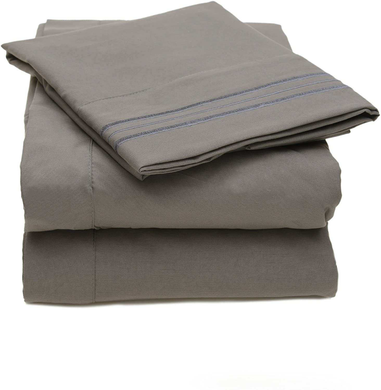 Price:$28.25 Home Collection 4 Piece 2000 12 Colors Collection Egyptian Quality Deep Pocket Bed Sheet Set, King, Gray : Home & Kitchen