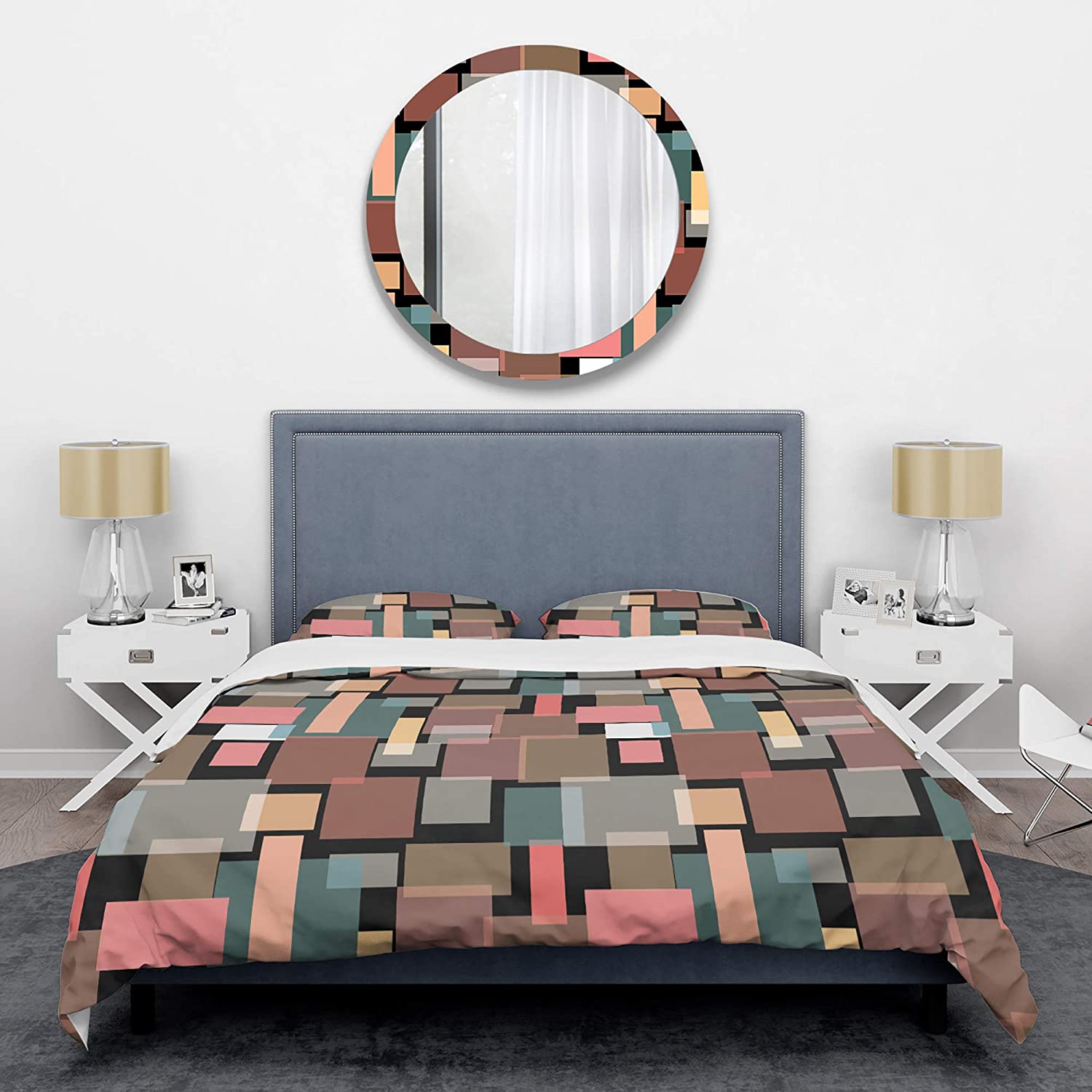 Price:$109.78 Square Design II' Mid-Century Modern Duvet Cover Set : Home & Kitchen