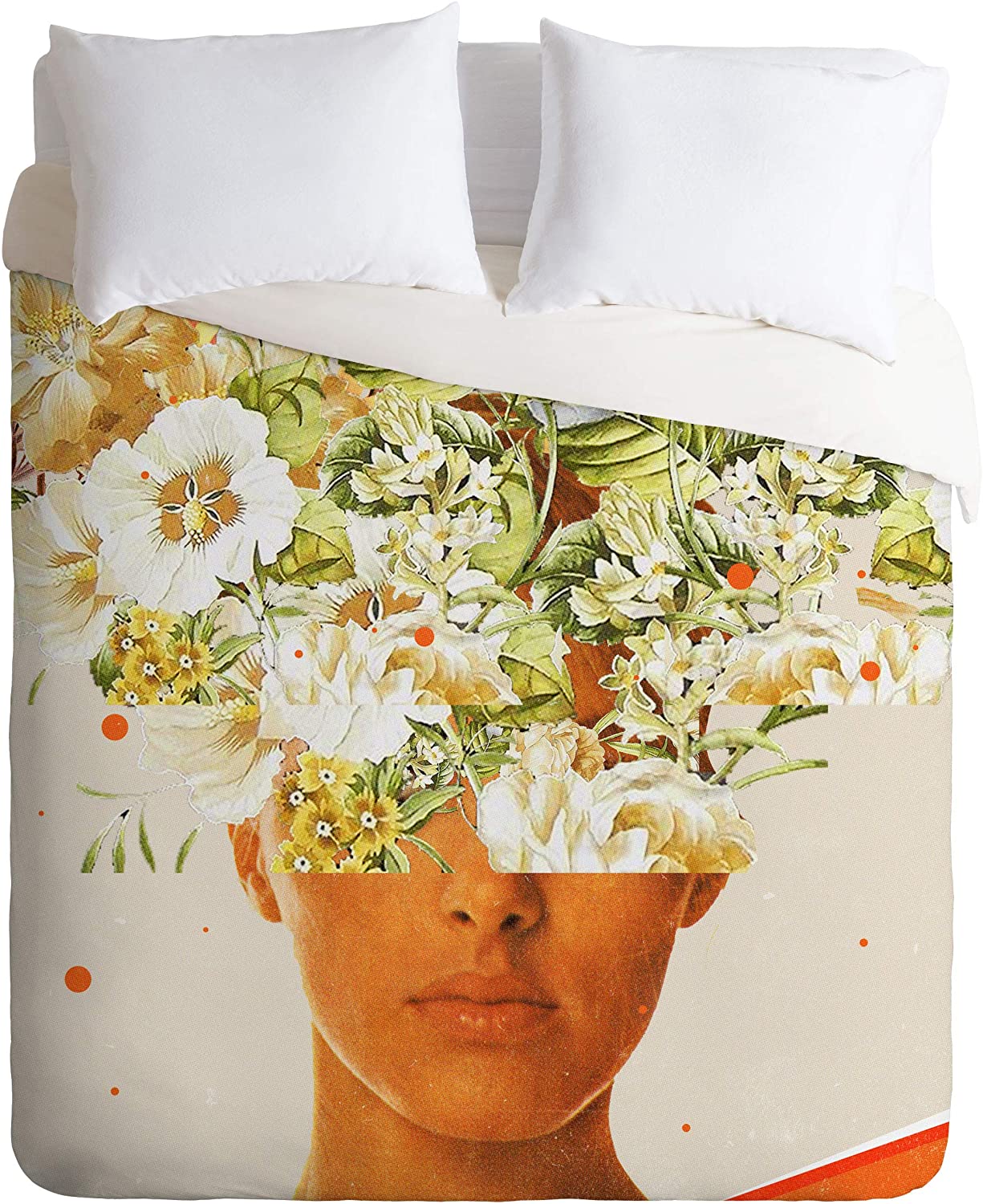 Price:$26.26 Frank Moth Superflowerhead Full/Queen Duvet Cover and 2 Pillow Shams Set, 88" x 88", Pillowcases: 30" x 20”, Multi : Home & Kitchen
